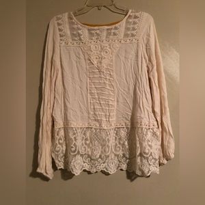 Women’s Taylor And Sage Antique White Long Sleeve Blouse Size Large